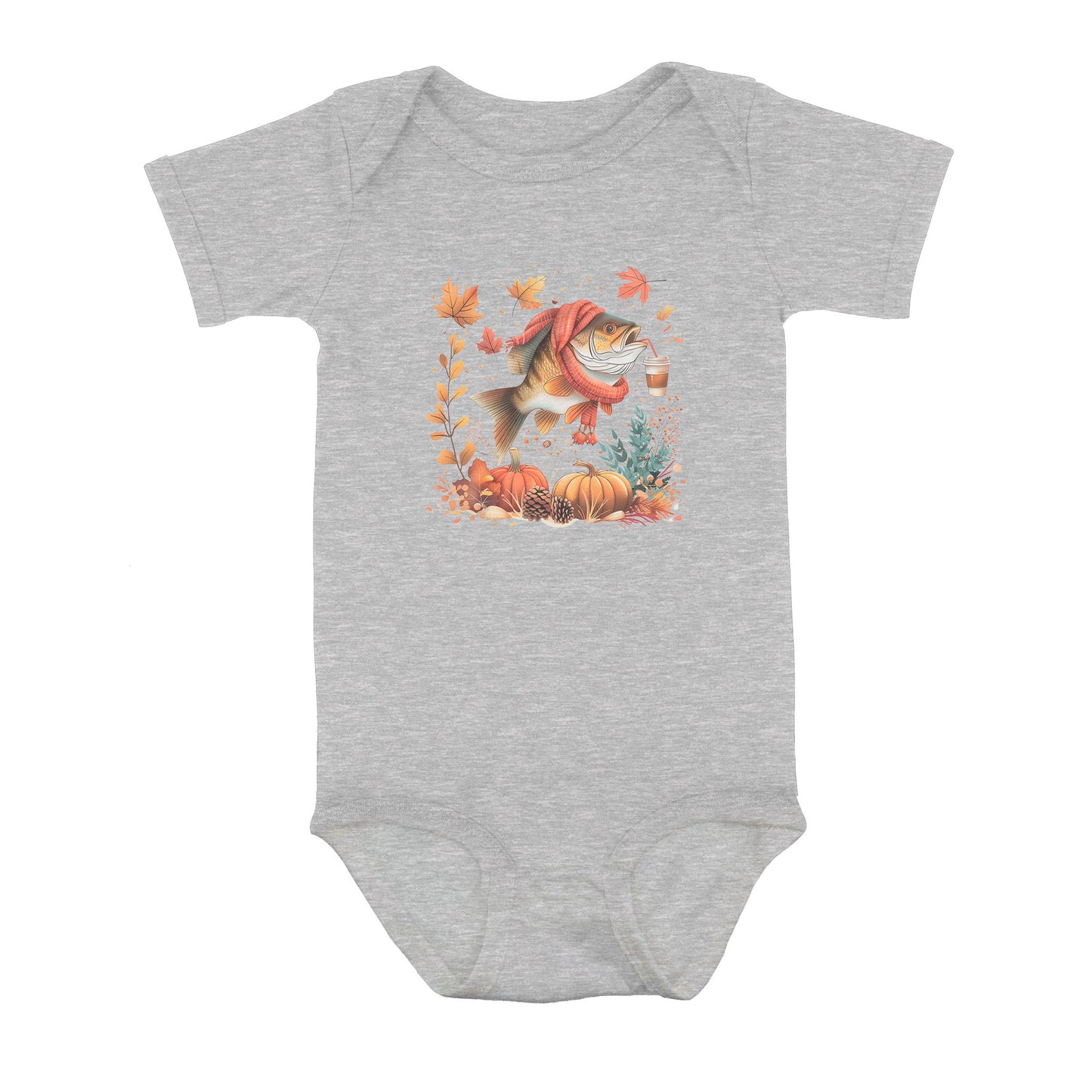 Cute Fish Enjoy The Autumn Fall Fishing Infant Fishing Shirts, Thanksgiving Baby Onesie IPHW7148