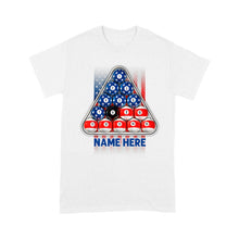 Load image into Gallery viewer, 8 Ball Pool USA T-Shirts Custom Patriotic American Flag Billiard Shirts, Gifts For Pool Player TDM3944