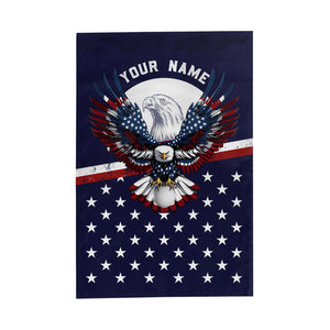 Red, white, and blue American flag Eagle patriotic Custom name Golf Garden Flag, unique golf gifts NQS9907