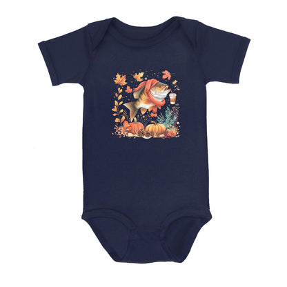 Cute Fish Enjoy The Autumn Fall Fishing Infant Fishing Shirts, Thanksgiving Baby Onesie IPHW7148