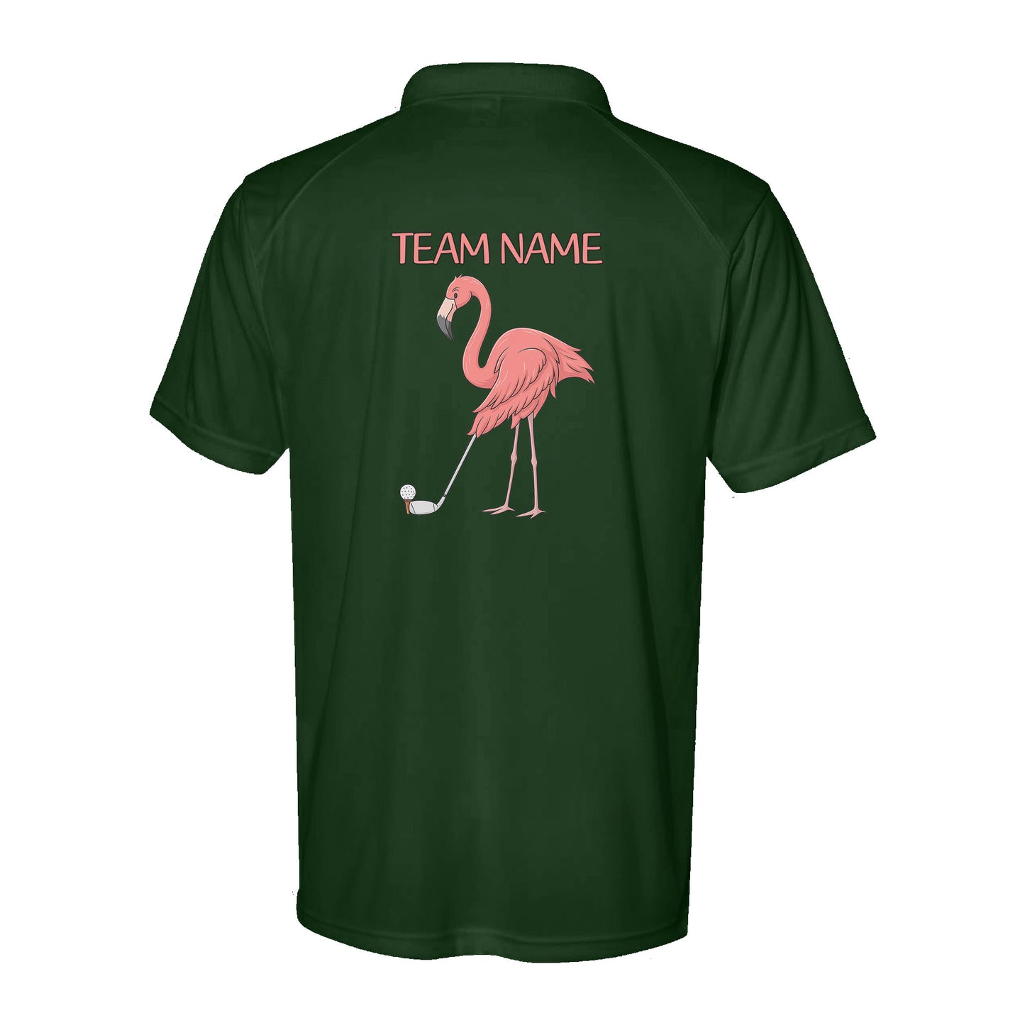 Funny Pink Flamingo Performance Golf Polo Shirts Custom Team Name Flamingo Golf Jerseys D02 NQS9873