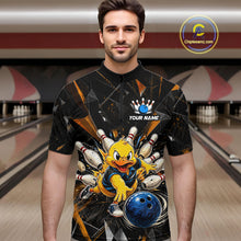 Load image into Gallery viewer, Custom Funny Duck Bowling Team Shirt Bowling Jersey for Men Polo &amp; Quarter-Zip Bowling Outfit QZT1137