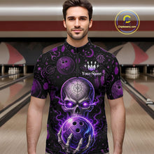 Load image into Gallery viewer, Custom Mystic Skull Bowling Shirt for Men Bowling League Jersey Polo &amp; Quarter-Zip Outfit QZT1020