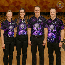 Load image into Gallery viewer, Custom Mystic Skull Bowling Shirt for Men Bowling League Jersey Polo &amp; Quarter-Zip Outfit QZT1020