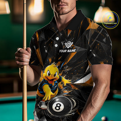 Custom Orange Funny Duck Billiards Shirt for Men 8 Ball Pool Team Jersey  Billiard Outfit BHT98