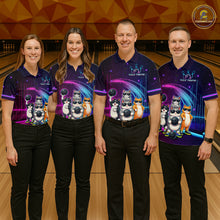 Load image into Gallery viewer, Custom Team Funny Cat Bowling Shirt for Women Neon Bowling Jersey Polo &amp; Quarter-Zip Bowling Outfit QZT914