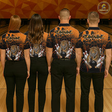 Load image into Gallery viewer, Orange Diomond Leopard Bowling Shirt for Women Custom Bowling Jersey Polo &amp; Quarter-Zip QZT1028