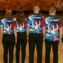 Load image into Gallery viewer, Custom American Flag Chicken Bowling Shirt for Women Patriotic Bowling Jersey Polo &amp; Quarter-Zip QZT1031