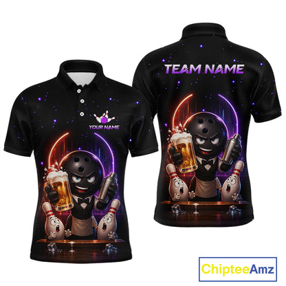 Custom Beer Bowling Shirt for Men Funny Bowling Team Jersey Polo & Quarter-Zip QZT1222