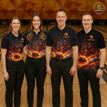 Load image into Gallery viewer, Custom Flame Dragon Bowling Shirt for Women Bowling Jersey Polo &amp; Quarter-Zip Bowling Outfit QZT996