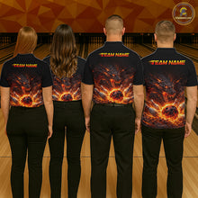 Load image into Gallery viewer, Custom Flame Dragon Bowling Shirt for Women Bowling Jersey Polo &amp; Quarter-Zip Bowling Outfit QZT996