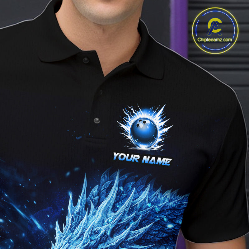 Ice Dragon Bowling Team Shirt Custom Bowling Jersey for Men Bowling Outfit QZT997