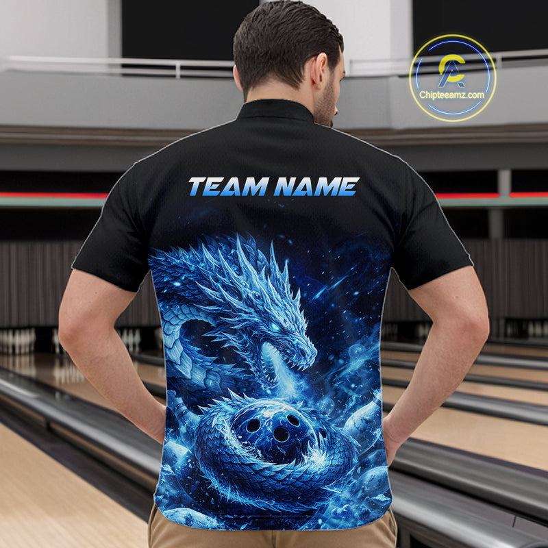 Ice Dragon Bowling Team Shirt Custom Bowling Jersey for Men Bowling Outfit QZT997