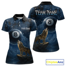 Load image into Gallery viewer, Custom Wolf 8 Ball Billiard Shirts for Women Night Realm Billiard Jersey Pool Shirt BHT27
