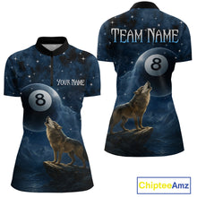 Load image into Gallery viewer, Custom Wolf 8 Ball Billiard Shirts for Women Night Realm Billiard Jersey Pool Shirt BHT27