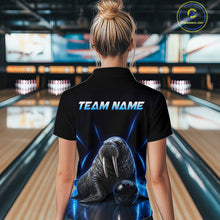Load image into Gallery viewer, Neon Blue Walrus Bowling Shirt for Women Bowling Jersey Polo &amp; Quarter-Zip Outfit QZT1061