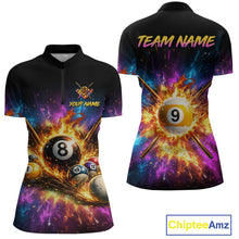 Load image into Gallery viewer, Colorful sports jersey with billiard ball design and 'Team Name' text on a white background