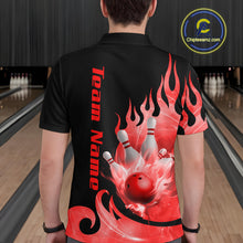 Load image into Gallery viewer, Red Flame Bowling Team Shirt for Men Bowling League Jersey Polo &amp; 1/4 Zip Bowling Outfit QZT782