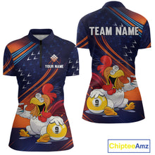 Load image into Gallery viewer, Funny Chicken Billiard Shirts for Women Custom 9 Ball Billiard Jersey Pool Shirt BHT12