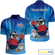 Load image into Gallery viewer, Funny Christmas Penguin Bowling Shirt for Men Custom Bowling Team Jersey Bowling Unisex QZT796