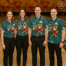 Load image into Gallery viewer, Funny Cat Bowling Math Shirt Personalized Polo &amp; 1/4 Zip Shirt Bowling Team Jersey for Men QZT926