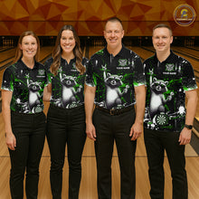 Load image into Gallery viewer, Custom Green Funny Raccoon Dart Team Shirt for Men Dart Jersey Polo &amp; /4-Zip Dartboard Shirt Outfit DHT29