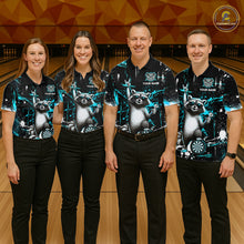Load image into Gallery viewer, Custom Turquoise Funny Raccoon Dart Team Shirt for Women Dart Jersey Polo &amp; /4-Zip Dartboard Shirt Outfit DHT29