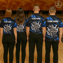 Load image into Gallery viewer, Personalized Blue Raccoon Bowling Shirt for Men Bowling Jersey League Polo &amp; 1/4-Zip Outfit QZT1014