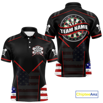 Custom American Flag Dart Shirt for Men Patriotic Dart Team Jersey Dartboard Outfit DHT54