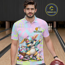 Load image into Gallery viewer, Custom Funny Bunny Bowling Team Shirt for Men Easter Bowling League Jersey Polo &amp; 1/4-Zip QZT938