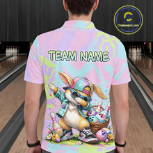 Load image into Gallery viewer, Custom Funny Bunny Bowling Team Shirt for Men Easter Bowling League Jersey Polo &amp; 1/4-Zip QZT938