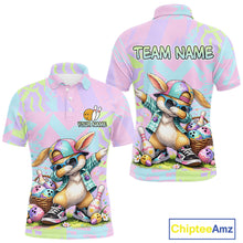 Load image into Gallery viewer, Custom Funny Bunny Bowling Team Shirt for Men Easter Bowling League Jersey Polo &amp; 1/4-Zip QZT938