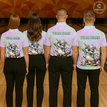 Load image into Gallery viewer, Custom Funny Bunny Bowling Team Shirt for Men Easter Bowling League Jersey Polo &amp; 1/4-Zip QZT938