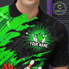 Load image into Gallery viewer, Custom Green Chicken Bowling Team Jersey Funny Bowling Shirt for Men Polo &amp; Quarter-Zip QZT1139