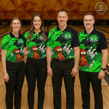 Load image into Gallery viewer, Custom Green Chicken Bowling Team Jersey Funny Bowling Shirt for Men Polo &amp; Quarter-Zip QZT1139