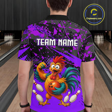 Load image into Gallery viewer, Custom Purple Chicken Bowling Team Shirt Funny Bowling Jersey for Men Polo &amp; Quarter-Zip QZT1140