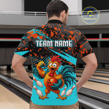 Load image into Gallery viewer, Custom Turquoise Chicken Bowling Team Shirt Funny Bowling Jersey for Men Polo &amp; Quarter-Zip QZT1140