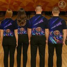 Load image into Gallery viewer, Neon Funny Dachshund Bowling Shirt Custom Bowling Team Jersey for Women Polo &amp; Quarter-Zip Bowling Outfit QZT940