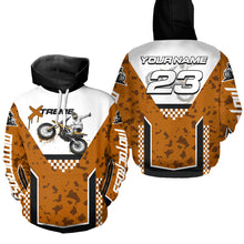 Load image into Gallery viewer, Orange Motocross Hoodie Dirt Bike Hoodie Kid Adults UPF30+ Custom Racing Sweatshirt MotoX MHT300
