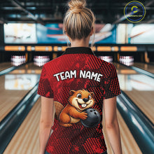 Load image into Gallery viewer, Funny Beaver Bowling Shirt for Women Custom Bowling Team Jersey Polo &amp; Quarter-Zip Bowling Performance QZT985