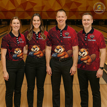 Load image into Gallery viewer, Funny Beaver Bowling Shirt for Women Custom Bowling Team Jersey Polo &amp; Quarter-Zip Bowling Performance QZT985