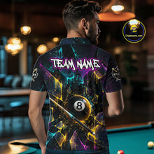 Load image into Gallery viewer, Custom Colorful Shattered Glass 8 Ball Billiard Shirt for Men Pool Team Jersey Polo &amp; Quarter-Zip Billiard Outfit BHT76