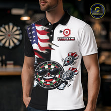 Load image into Gallery viewer, Custom Funny Dartboard Shirt for Men American Dart Shirt for Team Polo &amp; 1/4-Zip Dart League DHT5