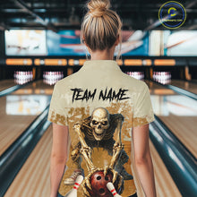 Load image into Gallery viewer, Custom Skeleton Bowling Team Shirt for Women Bowling Jersey Bowling Outfit Polo &amp; Quarter-Zip QZT987