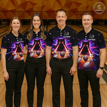 Load image into Gallery viewer, Custom Alien Cat Bowling Team Shirt for Women UFO Bowling League Jersey Polo &amp; Quarter-Zip Bowling Outfit QZT989
