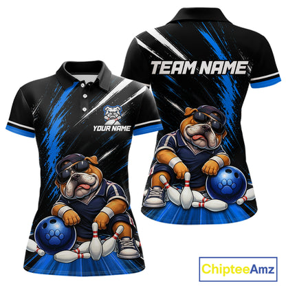 Custom Funny Bulldog Bowling Shirt Bowling Team Jersey for Women Bowling Outfit QZT1214