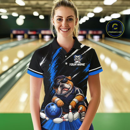 Custom Funny Bulldog Bowling Shirt Bowling Team Jersey for Women Bowling Outfit QZT1214