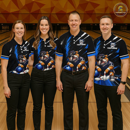 Custom Funny Bulldog Bowling Shirt Bowling Team Jersey for Men Bowling Outfit QZT1214