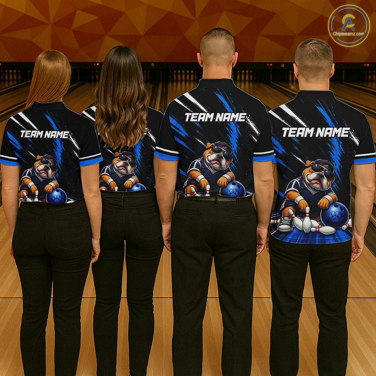 Custom Funny Bulldog Bowling Shirt Bowling Team Jersey for Men Bowling Outfit QZT1214