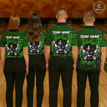 Load image into Gallery viewer, Custom Green Funny Cowboy Gun Bowling Shirt for Women Bowling Team Jersey Bowling Polo &amp; Quarter-Zip  QZT915